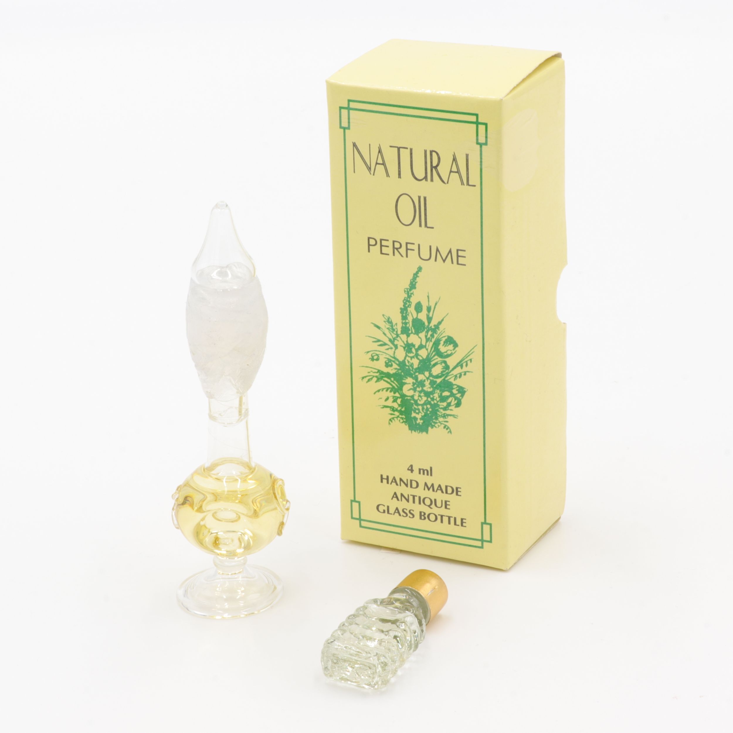 Natürliches Parfüm Öl - Antik-Flakon - Rose - feiner Duft wie eine Reise nach Indien - aus feinsten indischen Zuten - in handgemachtem Flakon