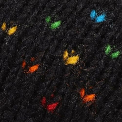 Stirnband aus Wolle - handgestrickt - mehrfarbiges Glatt-Muster mit Schmetterlingen - Schwarz - Ohrenwärmer mit Innenfutter - wohlig, warm, weich - echte Handarbeit und fair gehandelt aus Nepal