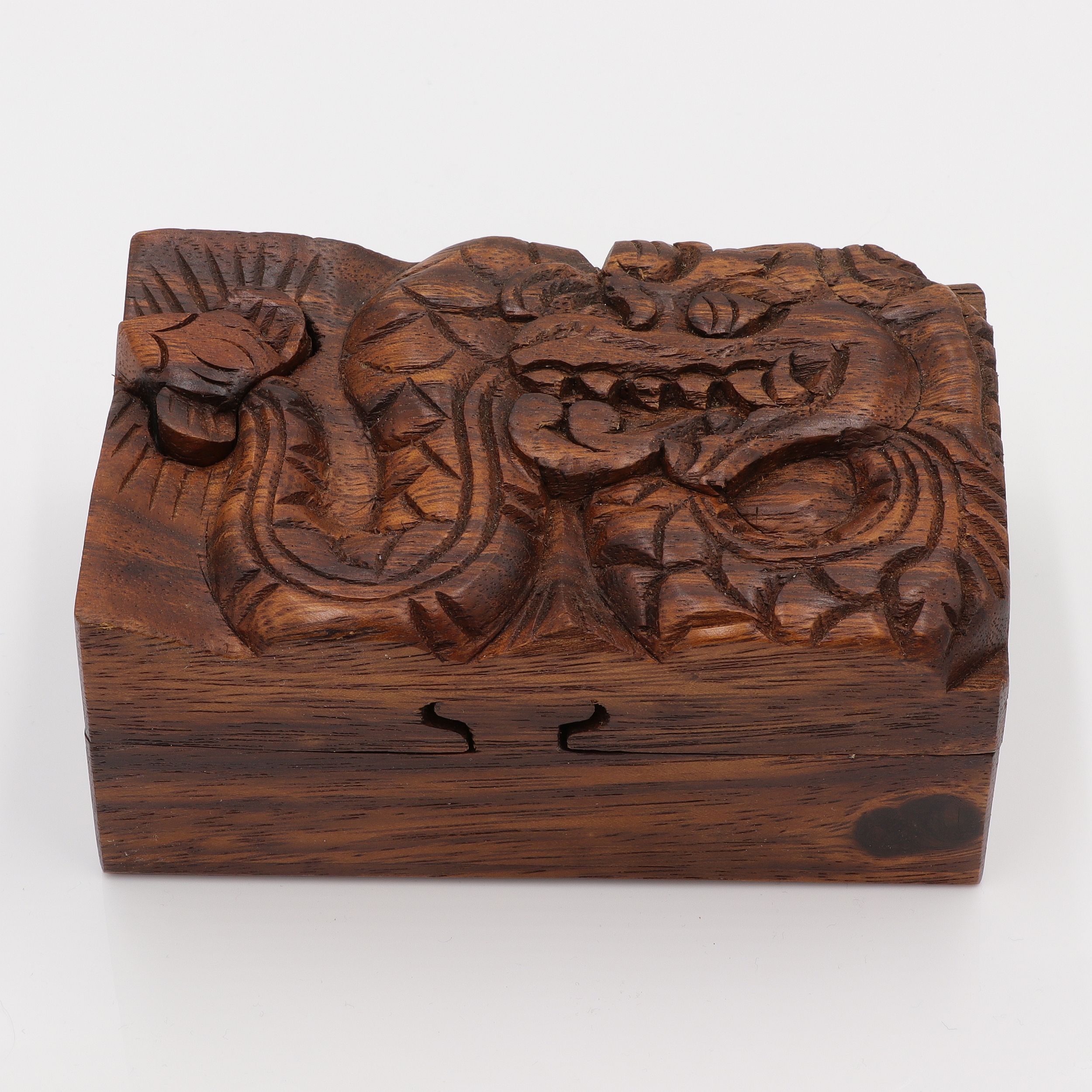 Drache - Puzzle-Box aus Holz - kleine Trick-Kiste für kleine Schätze