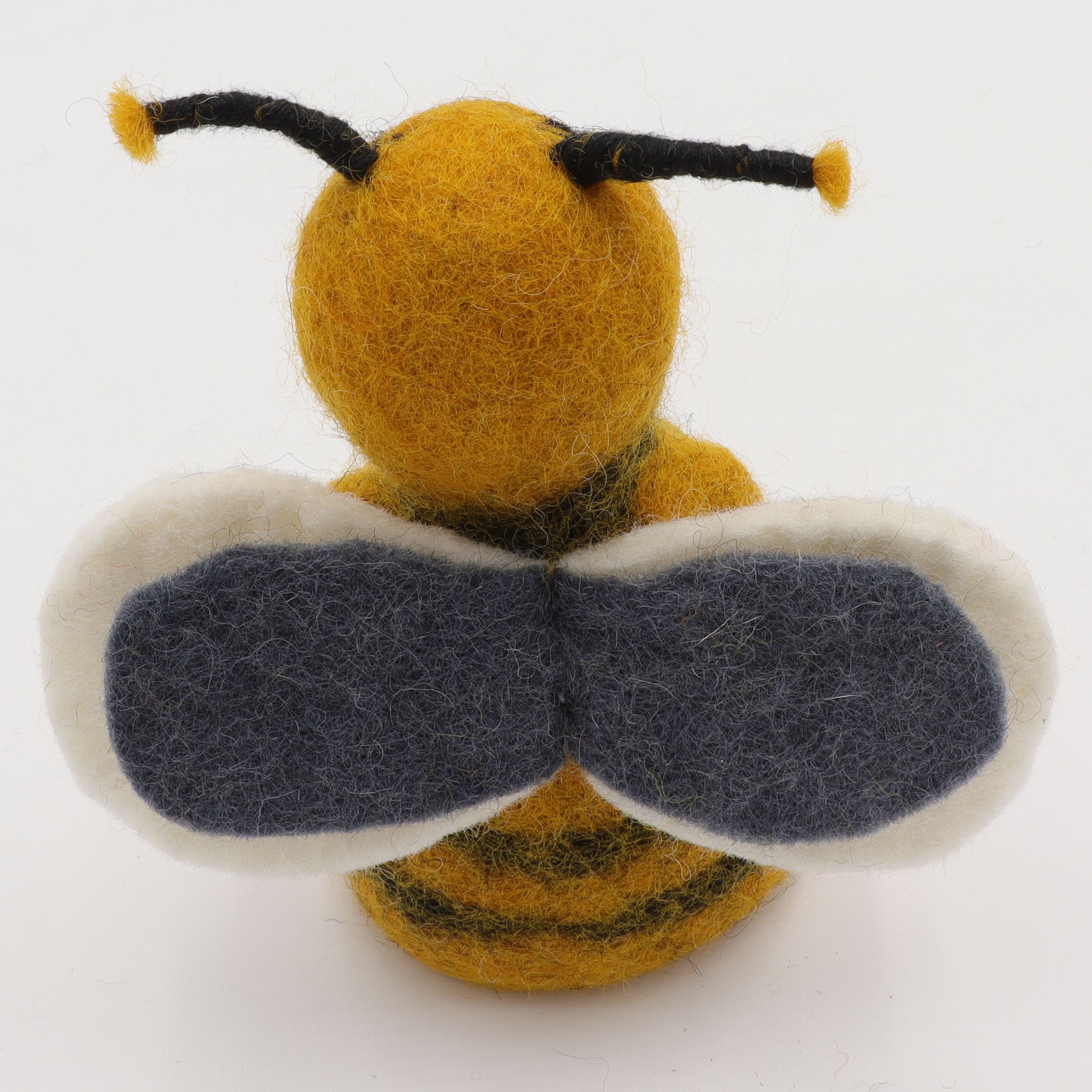 Biene - Eierwärmer aus Filz - Flaschen-Dekoration aus 100% Wolle - Filztier zum Spielen, Lernen, Fördern, Sammeln - tolle Überraschung für Klein und Groß - echte Handarbeit und fair gehandelt