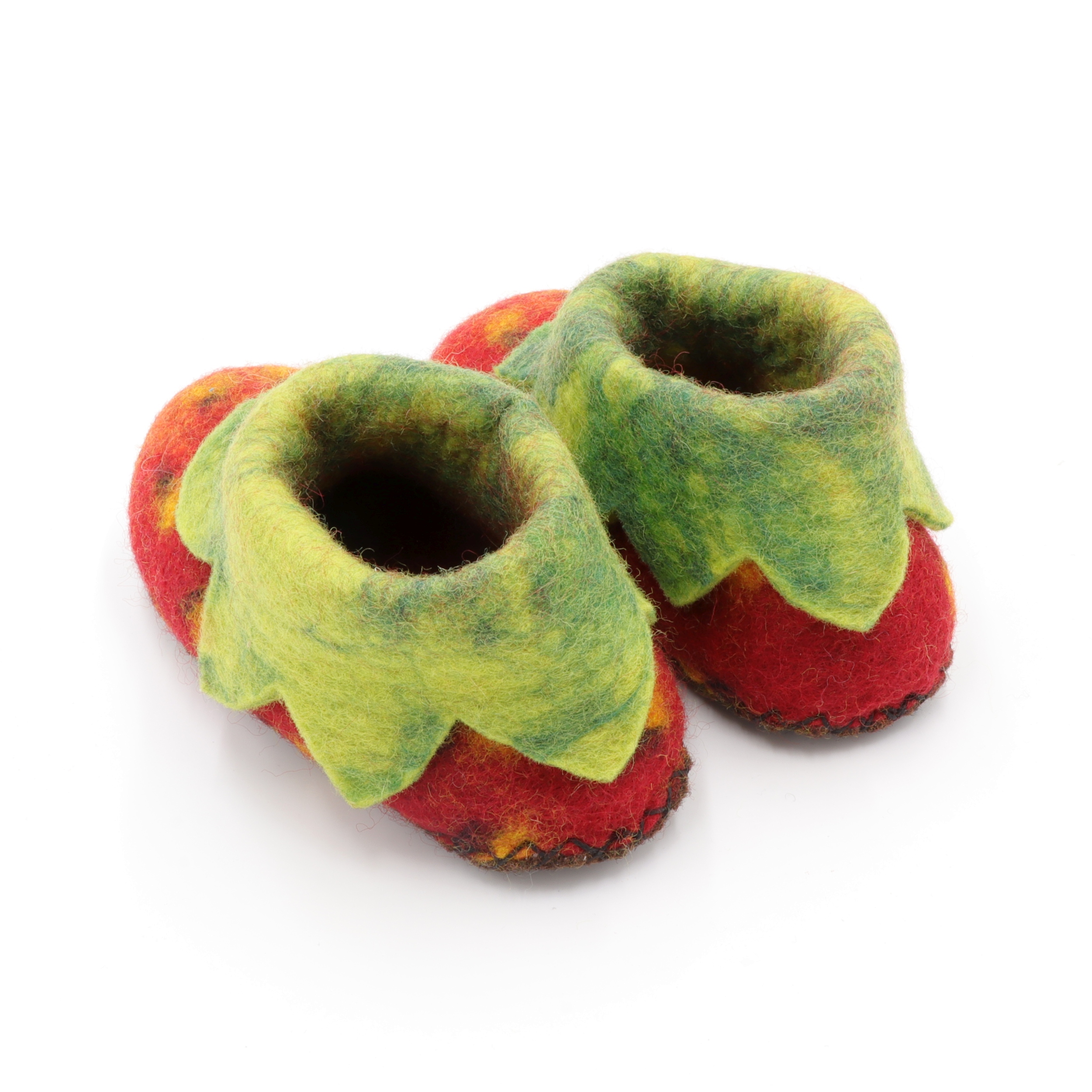 Schuhe aus Filz für Kinder - Die Rote Erdbeere - rutschfeste Sohle aus Teppichstoff