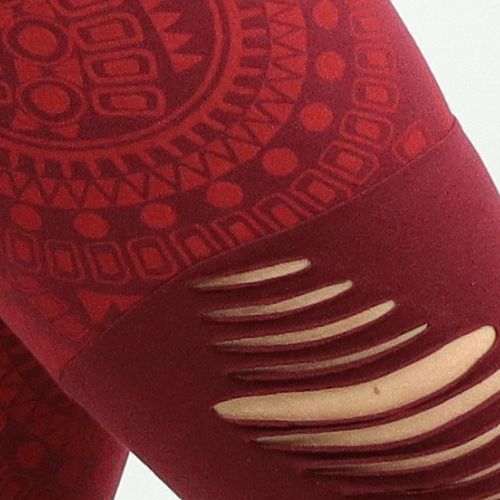 Leggings für Damen - sexy Cutwork - fantastisches Ethno Mandala Design - für Dein Workout oder zum Chillen - Fair gehandelt aus Nepal