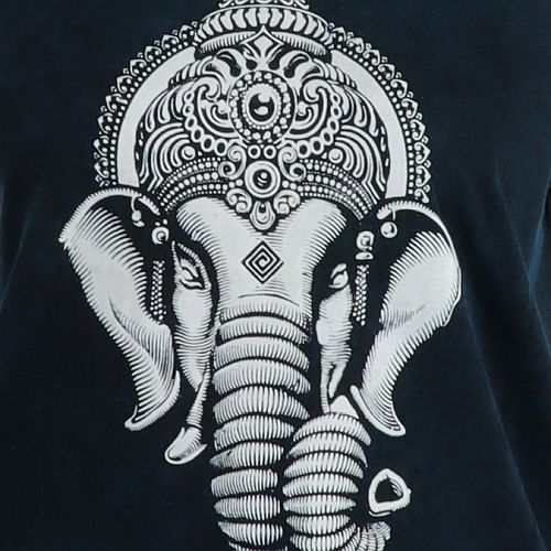 T-Shirt mit großem Genesha Aufdruck - 100% Baumwolle - im Stonewash Used Look Design - bequem und lässig - Fair gehandelt aus Nepal