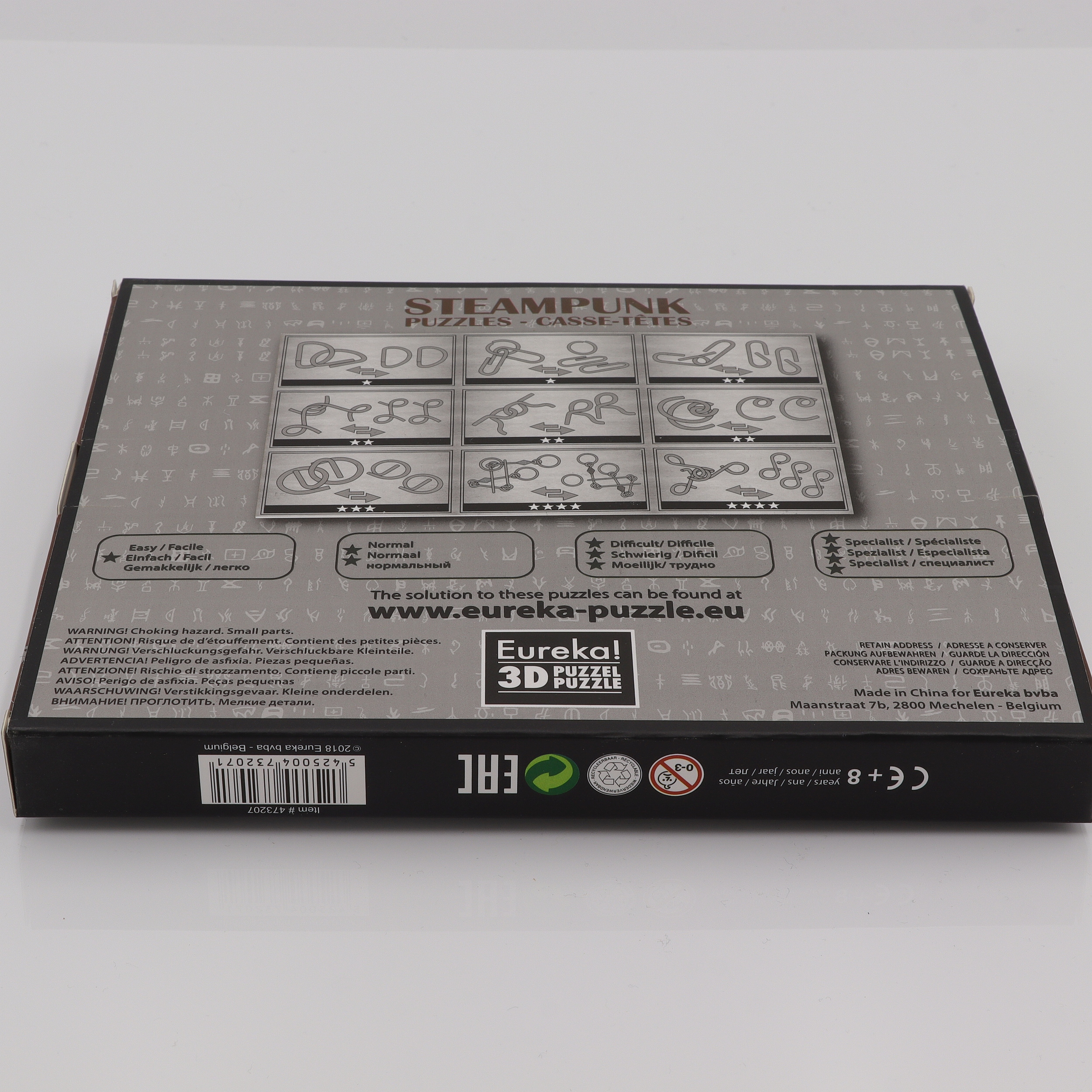 Steampunk Puzzles Silber - Set aus 9 verschiedenen Geduldspielen - 3D Puzzles - Disassembly Problem