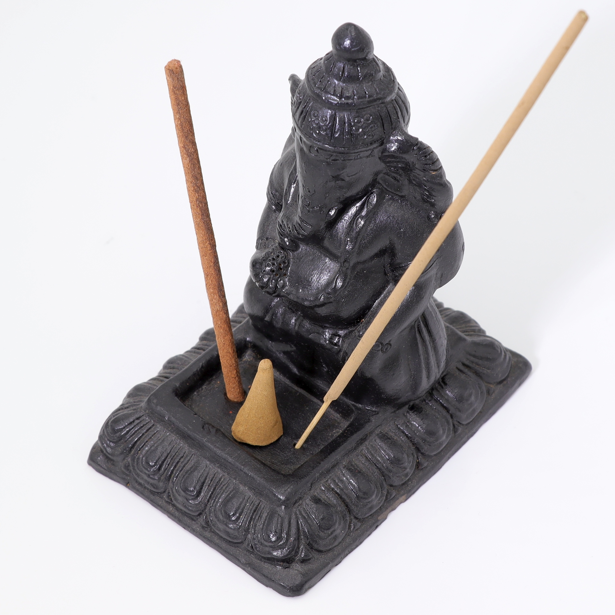 Räucherstäbchenhalter aus Ton Keramik Statue Ganesha Elefant