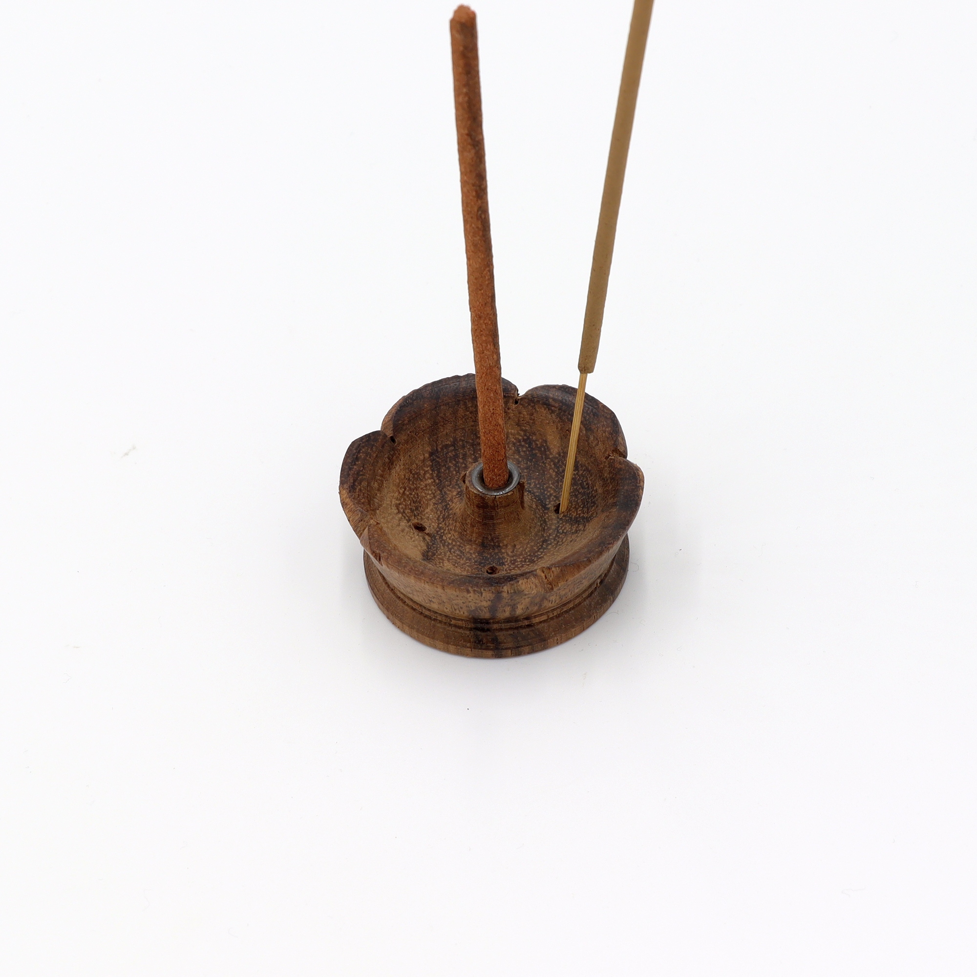 Räucherstäbchenhalter aus Holz Kelchform Lotus Braun Natur Variante C