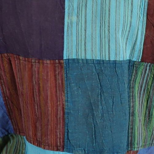 Patchwork-Hemd - 100% Baumwolle - im Stonewash Used Look Design - mit zwei Taschen und bequemer Passform - Dein lässiges Party Hemd - Fair gehandelt aus Nepal