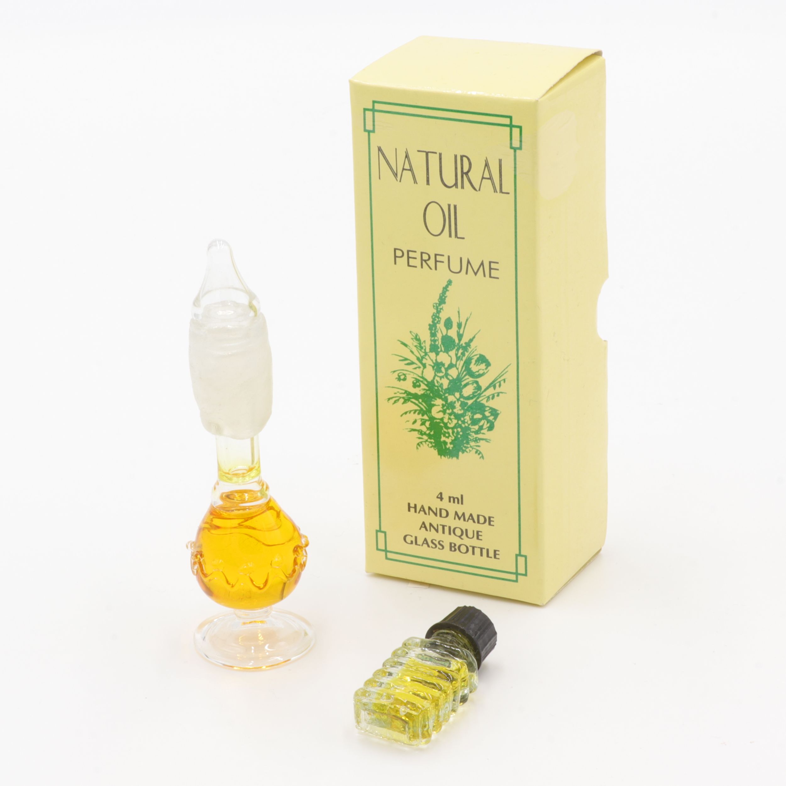 Natürliches Parfüm Öl - Antik-Flakon - Lotus - feiner Duft wie eine Reise nach Indien - aus feinsten indischen Zuten - in handgemachtem Flakon
