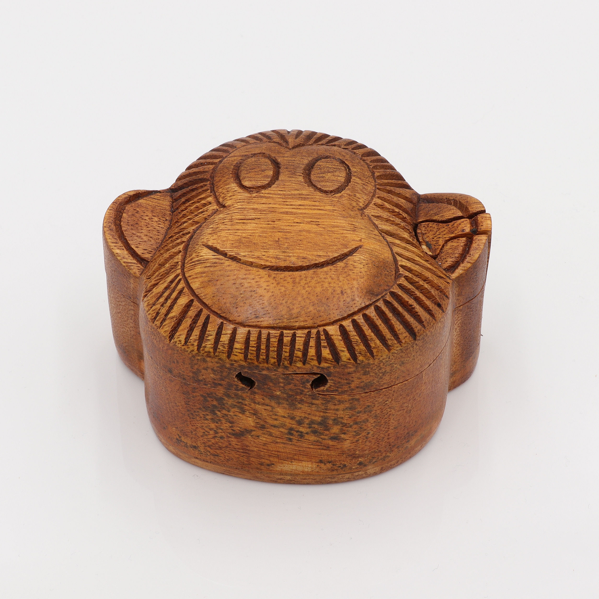 Affe - Puzzle-Box aus Holz - kleine Trick-Kiste für kleine Schätze