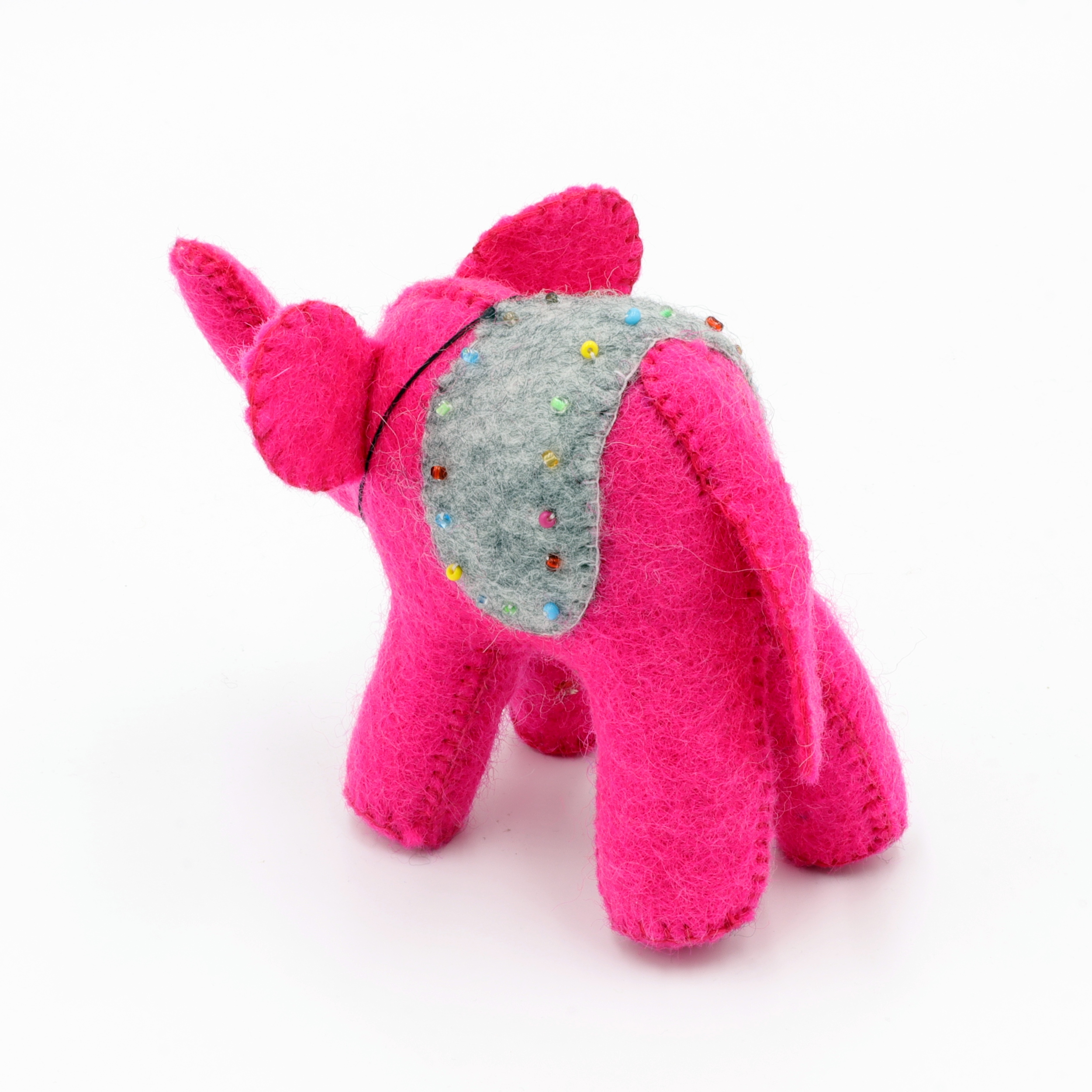 Elefant aus Filz mit Glöckchen - Der kleine Pinke mit der Decke