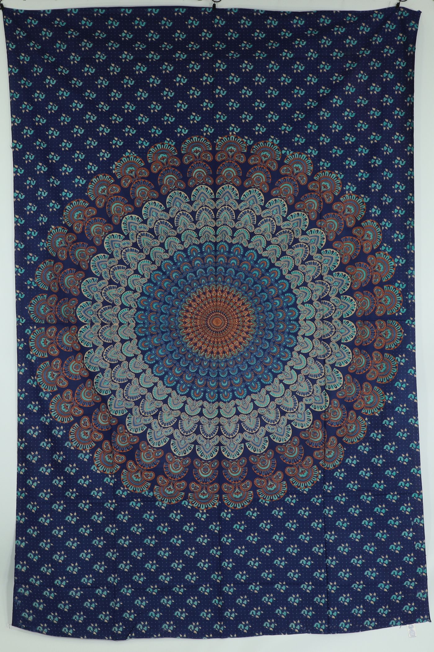 Wandtuch XL 130x210 - Mandala - 100% Baumwolle - detailreicher indischer Druck - dekoratives Tuch, Wandbild, Tagesdecke, Bedcover, Vorhang, Picknick-Decke, Strandtuch
