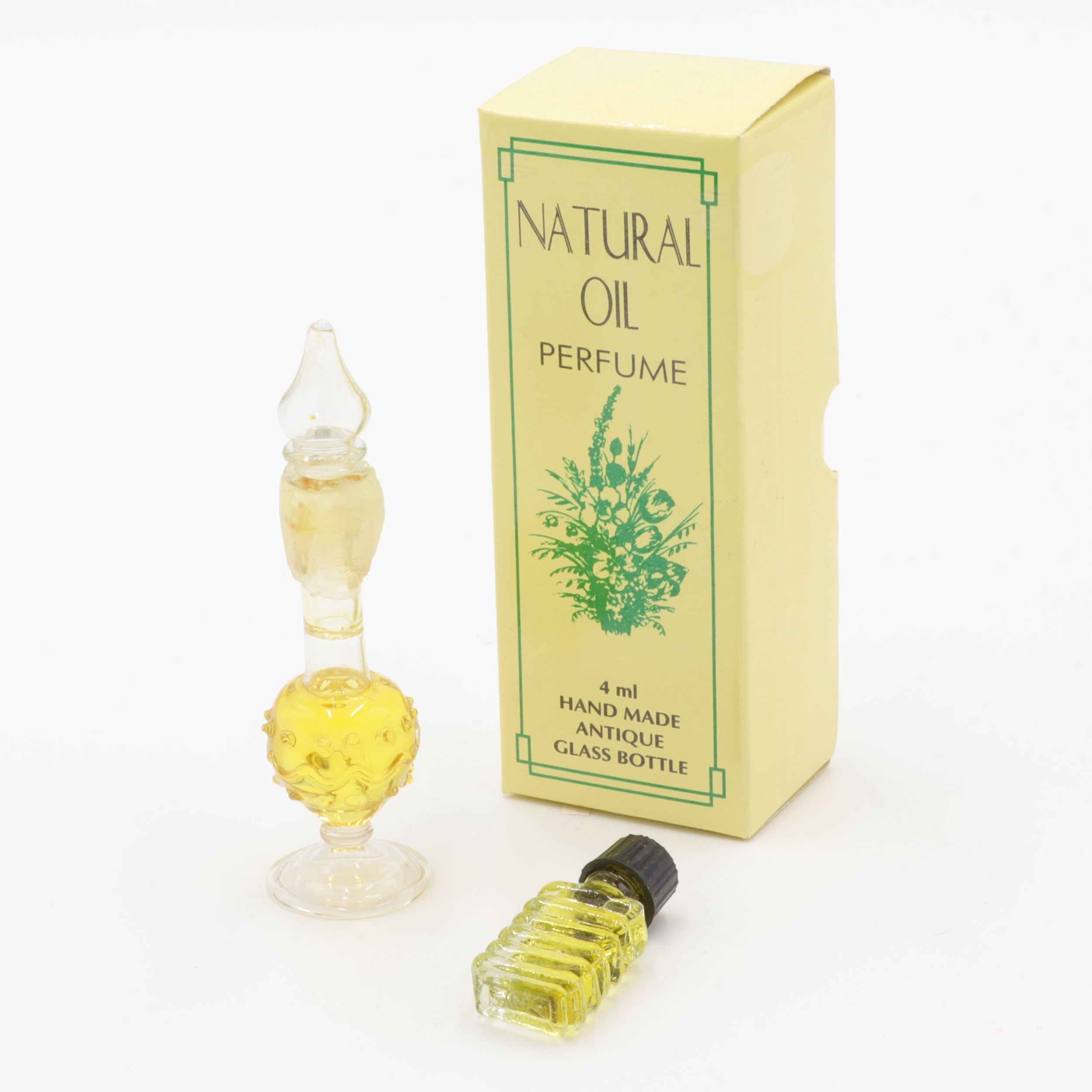 Natürliches Parfüm Öl - Antik-Flakon - Cedar Wood - feiner Duft wie eine Reise nach Indien - aus feinsten indischen Zuten - in handgemachtem Flakon