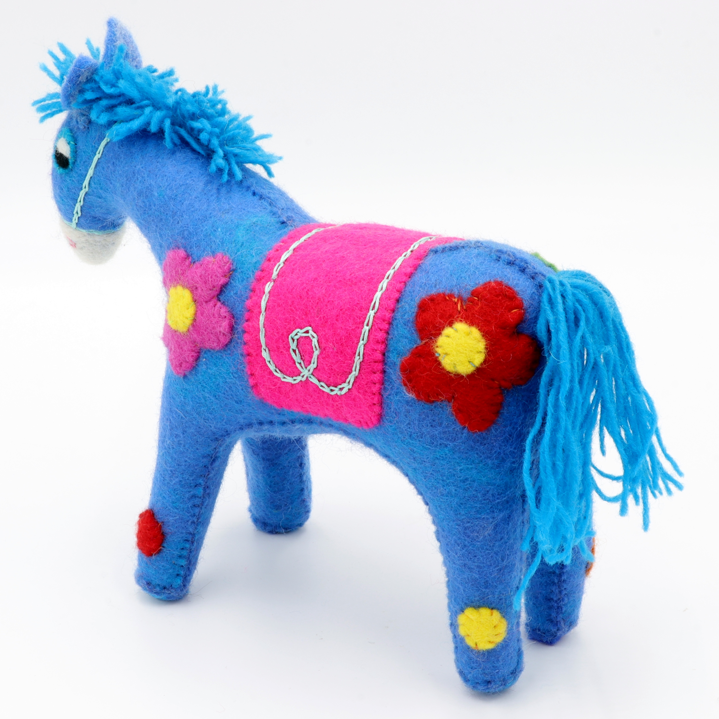 Pferd aus Filz mit Sattel - Das kleine Pony Blümchen