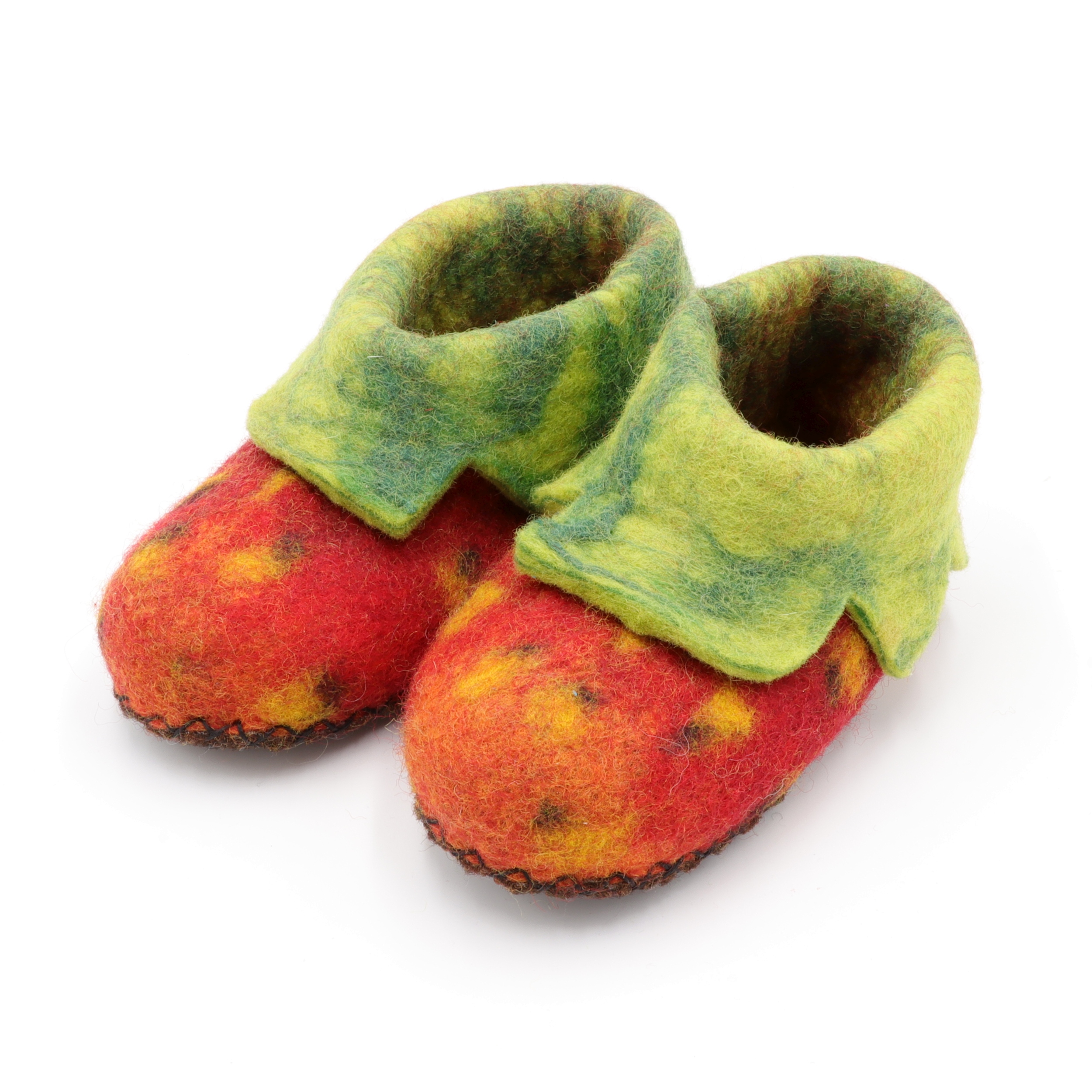 Schuhe aus Filz für Kinder - Die Rote Erdbeere - rutschfeste Sohle aus Teppichstoff