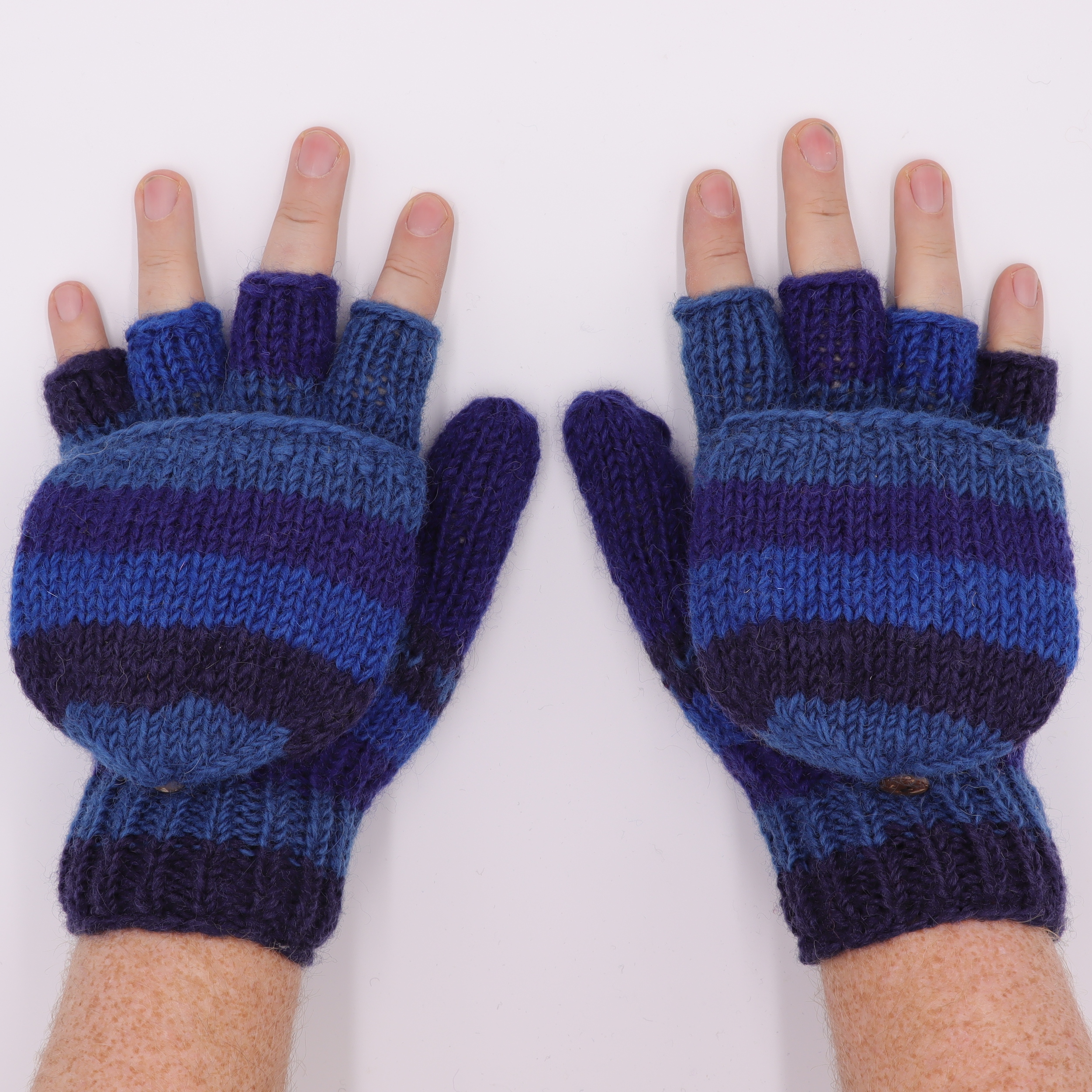 Klapp-Handschuhe für Herren | Streifen