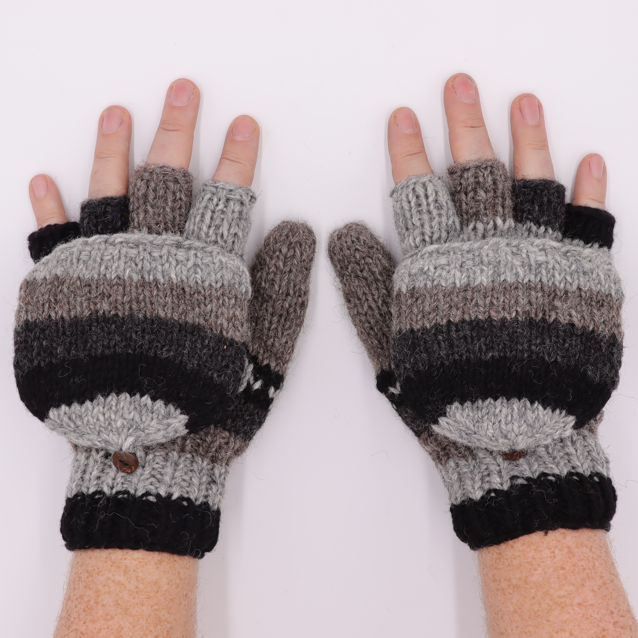 Klapp-Handschuhe für Herren | Streifen