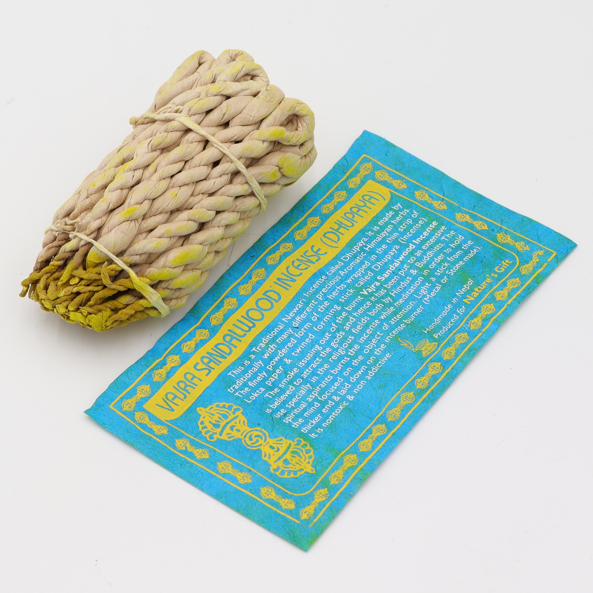 Nature's Gift - Sandalwood - Räucherschnüre aus Nepal, in feines Loktapapier handgedrehte String Incense aus rein natürlichen Zutaten