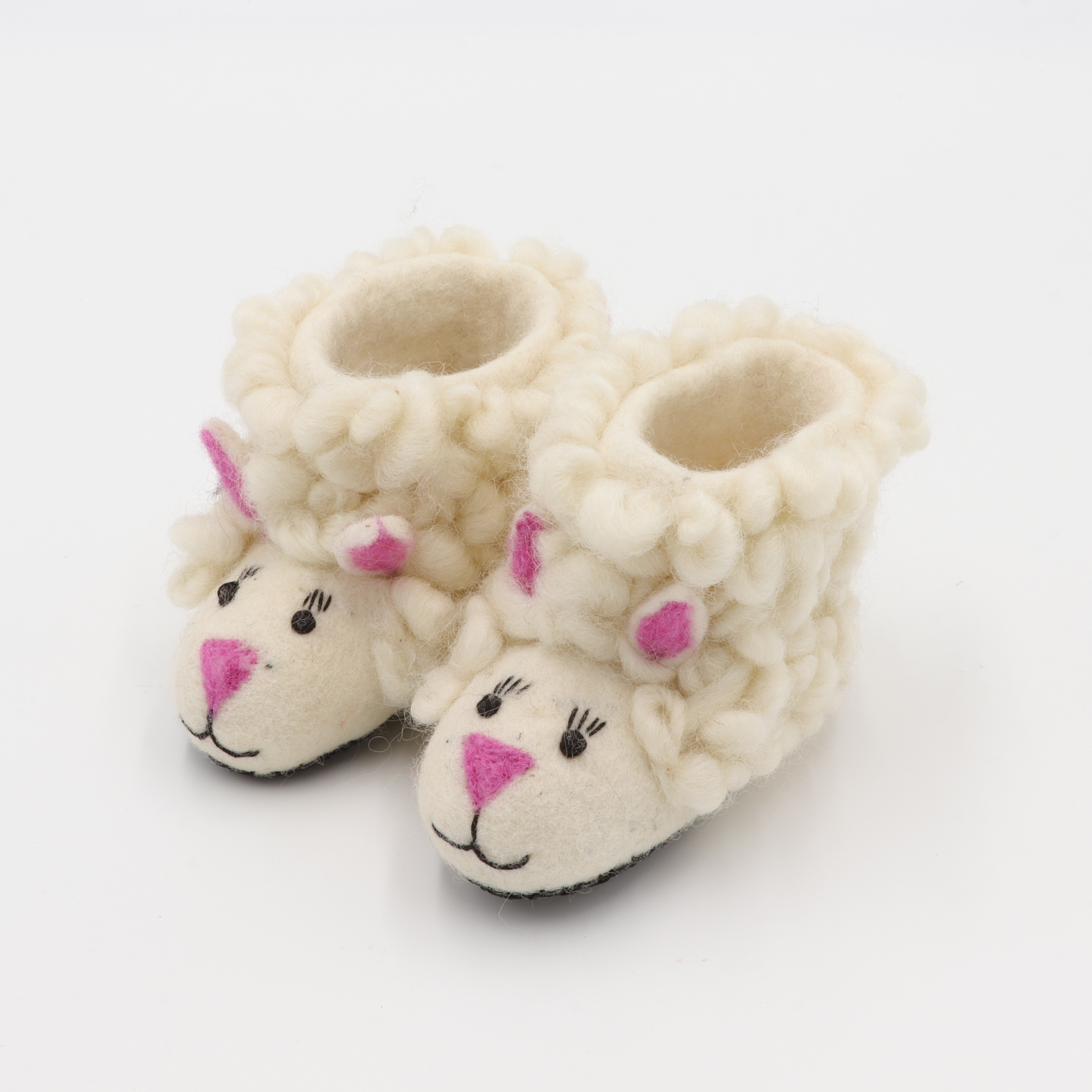 Schuhe aus Filz für Kinder - Das Weiße Schaf - rutschfeste Sohle aus Wildleder
